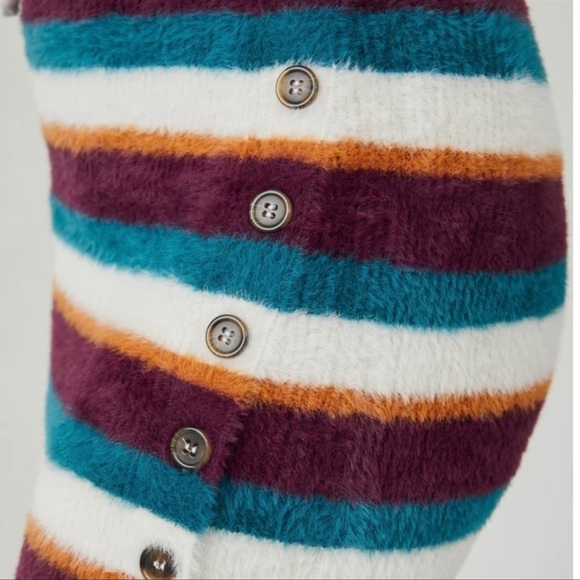 Free People Fig Jam Combo Ciara Fuzzy Sweater Mini Skirt size Small - Picture 10 of 13